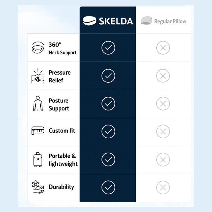Skelda Travel Neck Pillow Memory Foam